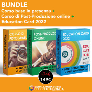 Corso base in presenza + Corso di post-produzione online + Education Card