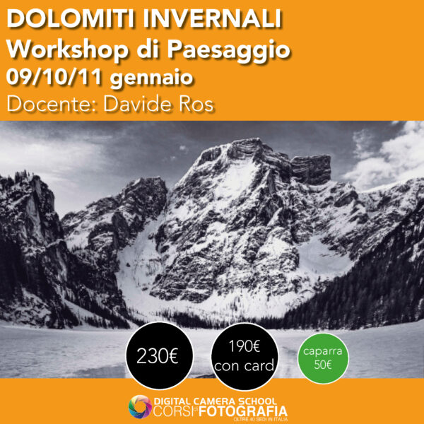 DOLOMITI INVERNALI Workshop di fotografia 09/10/11 gennaio
