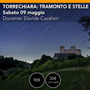 Castello di Torrechiara <br> Tramonto e startrail<br> Sabato 09 maggio