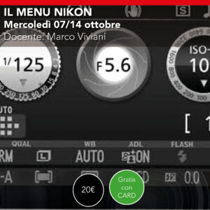 Il menu NIKON webinar online  mercoledì 07/14 ottobre 2026