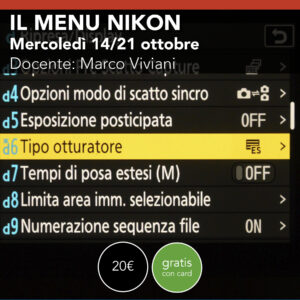 Il menu NIKON webinar online  mercoledì 14/21 ottobre 2026